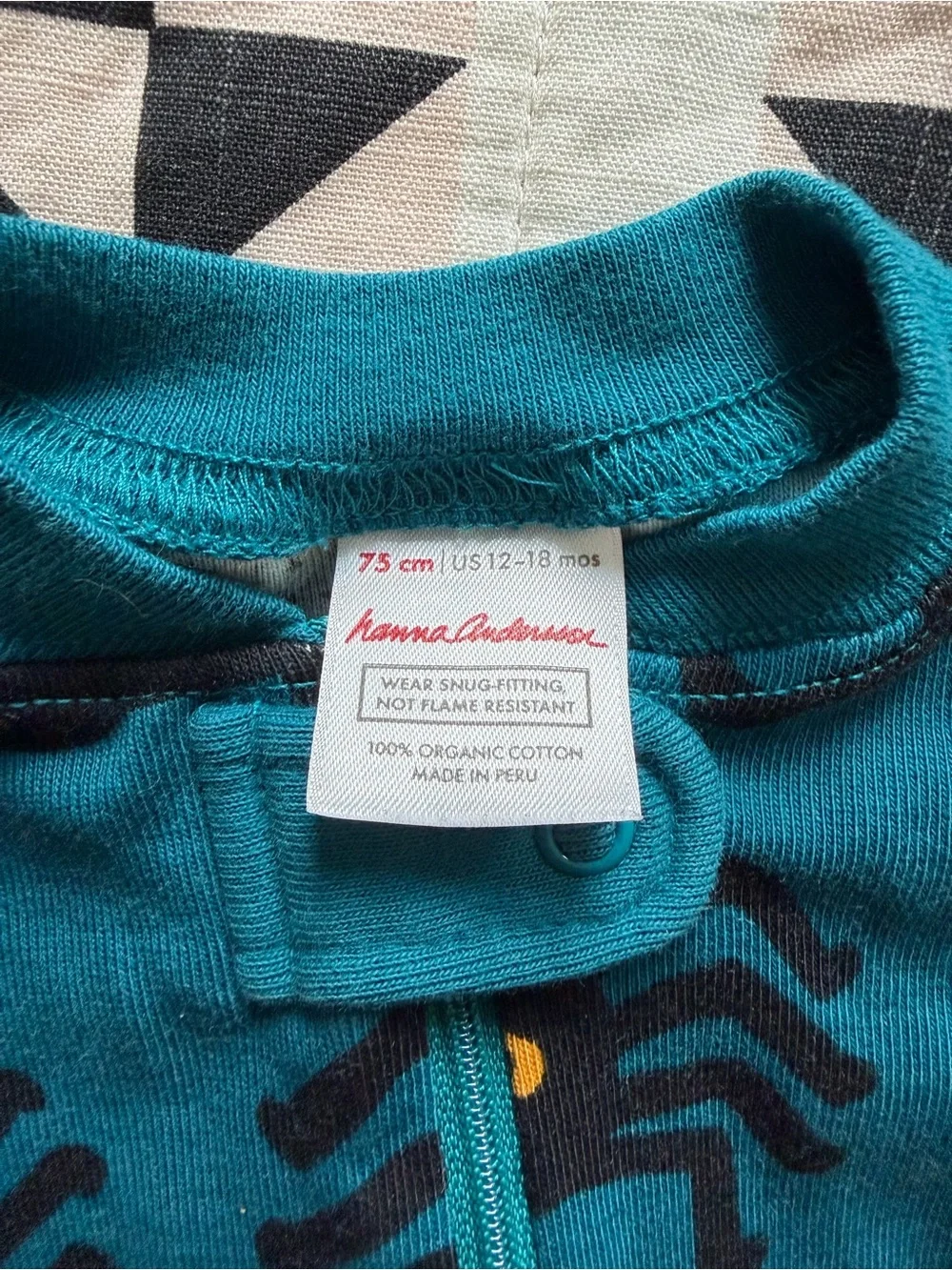 Hanna Andersson Teal Spider Print Zip One-Piece